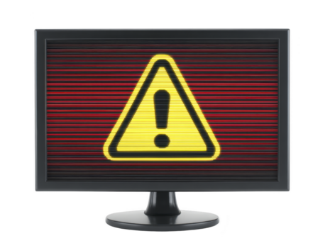 amarillo advertencia firmar exclamación marca computadora monitor rojo horizontal líneas digital alerta precaución error mensaje tecnología pantalla advertencia símbolo png