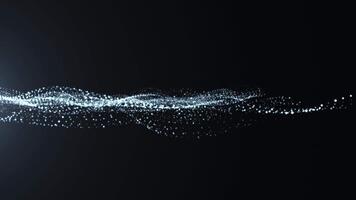 Abstract glowing elegant wave of particles and dots moving on blue rose luxury background, big data visualization, futuristic and digital background, 3D, 4K, seamless loop video