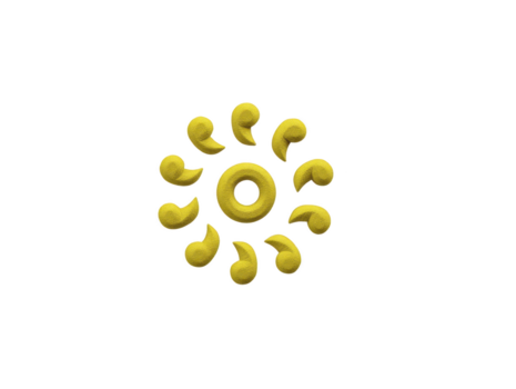 geel spiraal abstract vorm met circulaire patroon, geïsoleerd Aan transparant achtergrond, modern minimaal ontwerp, creatief decoratief element, speels en vrolijk zichtbaar stijl png