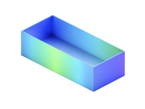 rechteckig Box Gradient Blau Grün 3d isometrisch leeren Container geometrisch minimal rechteckig Box mit Blau und Grün Gradient isometrisch 3d Stil leeren Container geometrisch minimal Design modern png