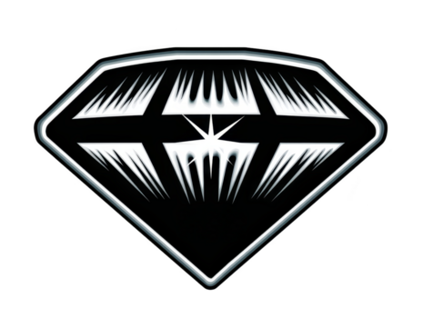 Diamant gestalten abstrakt geometrisch schwarz Weiß glühend Scharf modern Grafik Symbol. abstrakt Diamant gestalten mit glühend Weiß Kanten und Scharf geometrisch Linien Erstellen modern und dynamisch Grafik png