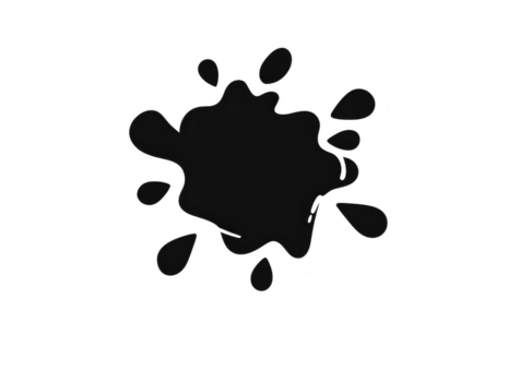 Black ink splash abstract shape isolated on transparent background creative design element suitable for artistic grunge or modern graphic projects dynamic and bold visual impact png