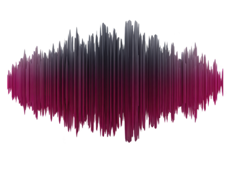 Audio waveform digitale suono onda astratto modello rosa e nero pendenza isolato su trasparenza sfondo moderno tecnologia creativo design energico umore png
