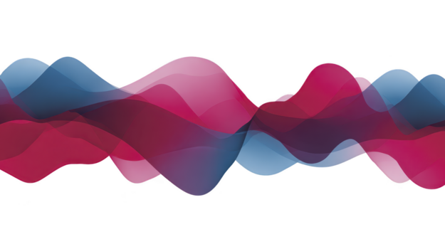 astratto onda modello blu e rosa pendenza trasparente sovrapposizione forme moderno digitale arte liscio fluente Linee creativo sfondo dinamico movimento futuristico design png