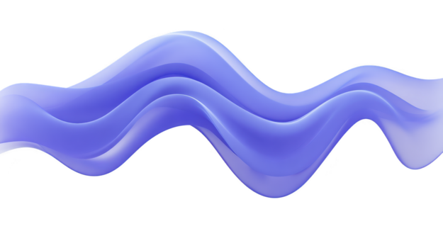 Abstract blue wave smooth flowing lines modern fluid shape glossy texture digital art dynamic movement futuristic design creative background elegant and calming visual png