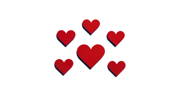 Red heart shapes arranged in pattern, symbolizing love, romance, and affection, isolated on transparent background for creative design projects png