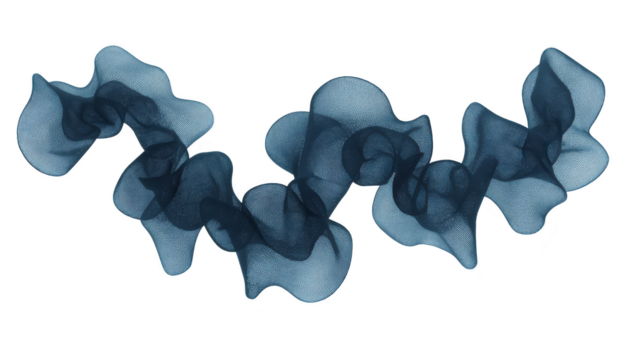 azul puro tecido fita com ondulado, fluindo forma, isolado em transparente fundo, criando delicado e elegante decorativo elemento para Projeto ou construir projetos png