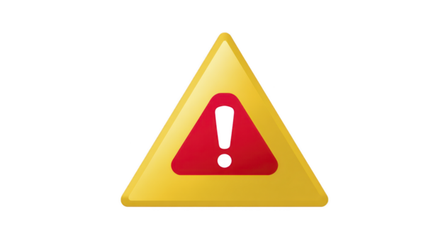 amarelo Atenção triângulo com vermelho exclamação marca símbolo, isolado em transparente fundo, usava para Cuidado, alerta, ou perigo notificação dentro segurança e segurança contextos png