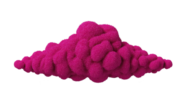 Pink fluffy cloud soft texture abstract shape isolated on transparent background playful and whimsical creative design surreal and imaginative vibrant color dreamy atmosphere fantasy element png