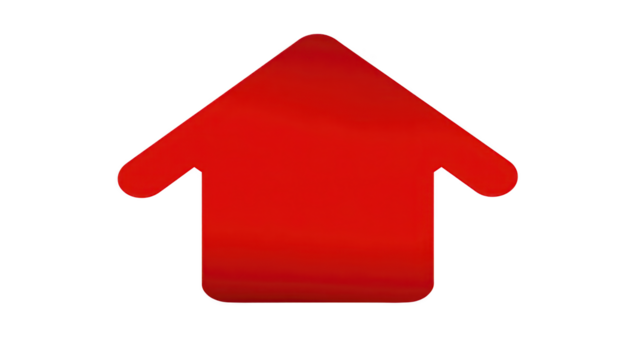 Red house icon simple home symbol isolated on transparent background minimal design suitable for web app or real estate modern and clean evokes warmth and security png