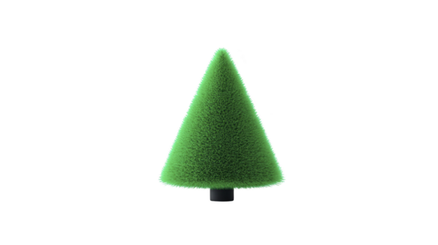 groen boom conisch vorm geïsoleerd Aan transparant achtergrond kunstmatig structuur minimaal stijl gemakkelijk ontwerp natuur element decoratief modern schoon kijken png