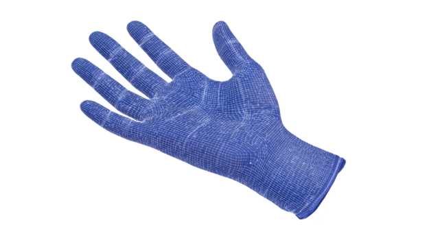 blå trådmodell hand digital maska 3d tolkning öppen handflatan teknologi begrepp trogen isolerat på svart virtuell verklighet artificiell intelligens modern design kreativ inspiration png