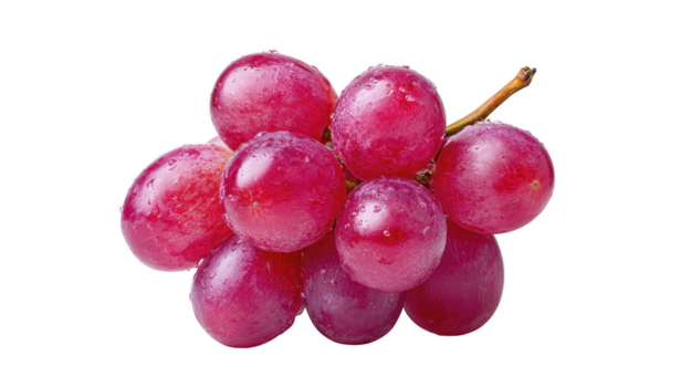 färsk röd druva klunga med vatten droppar, isolerat på genomskinlighet bakgrund, som visar saftig textur och vibrerande Färg, perfekt för friska äter, diet, och frukt begrepp png