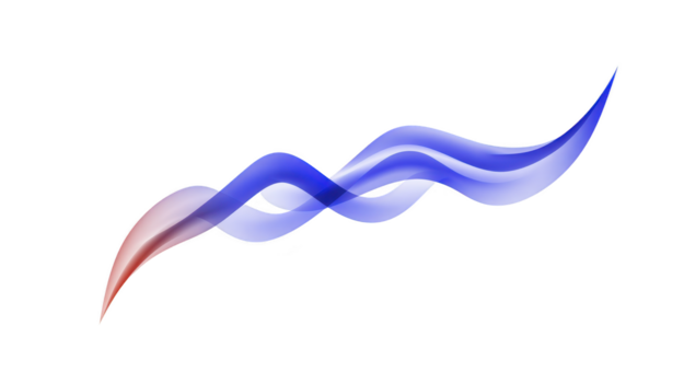 Abstract blue and red wave smooth flowing line modern digital art transparent gradient dynamic motion creative background elegant design isolated on white png