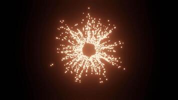 explodindo fogo partícula rebentar circular Preto fundo video