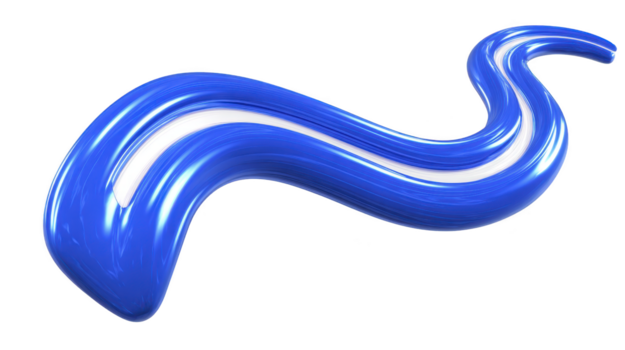Blue swirl glossy abstract shape smooth texture modern design isolated on transparent background creative fluid form dynamic movement vibrant color digital art energetic style png
