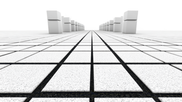 White square tile floor geometric pattern perspective symmetry modern architecture White square tile floor with geometric pattern, strong perspective lines, and symmetrical modern architecture png