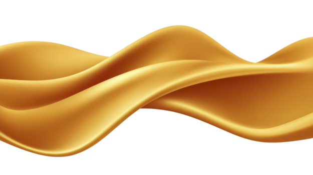 d'oro onda astratto forma liscio curva 3d rendere brillante struttura elegante design moderno arte lusso fluido modulo decorativo elemento creare senso di raffinatezza e creatività png