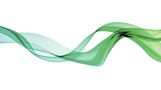 Green abstract wave flowing lines transparent effect modern background dynamic movement smooth gradient digital art creative design elegant minimal style png