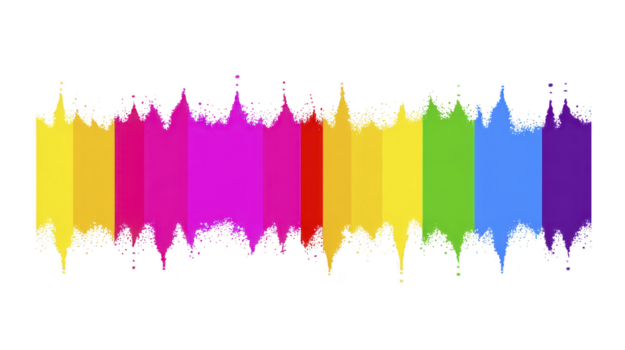 färgrik abstrakt ljudvåg med vibrerande regnbåge lutning, digital konst stil, energisk och kreativ, isolerat på genomskinlighet bakgrund, modern och dynamisk visuell effekt png