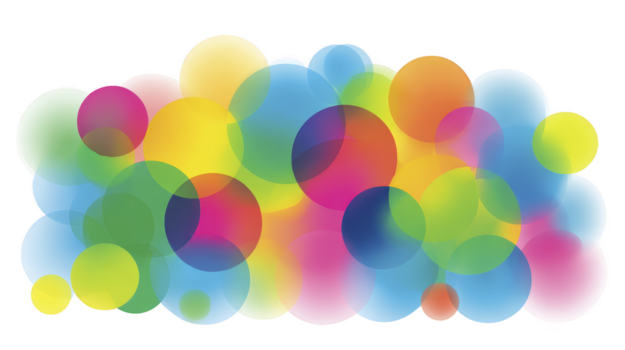 kleurrijk overlappende cirkels abstract achtergrond levendig helling transparant vormen speels en vrolijk humeur modern ontwerp digitaal kunst creatief patroon veelkleurig bubbels levendig samenstelling png