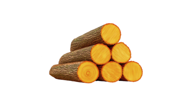 empilhado madeira registro madeira pilha natural Castanho latido amarelo cortar superfície isolado em transparente fundo adequado para silvicultura construção ou lenha conceitos png