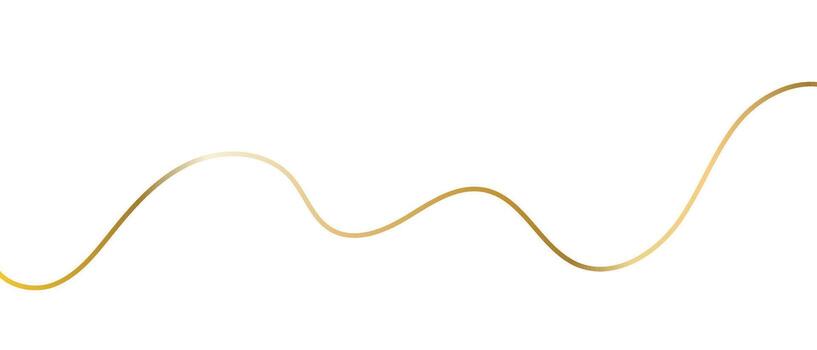 Thin gold line, string golden ribbon isolated on white background vector