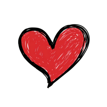 Simple Handdrawn Heart Shape Doodle Sketch Icon Graphic Element png