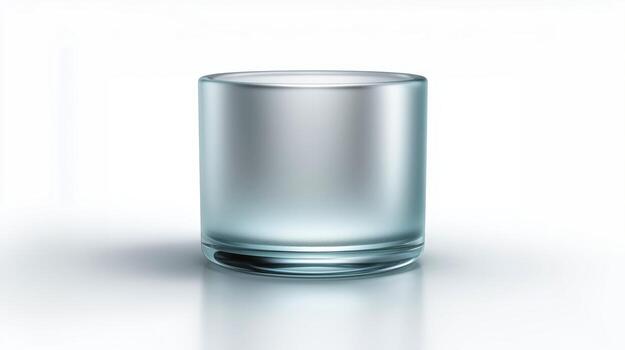 Minimalist 3D Frosted Glass Cylinder Design Element for Modern Visuals photo