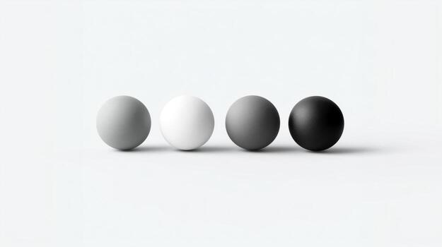 Timeless Monochrome Spheres Perfectly Aligned on Minimalist Background photo