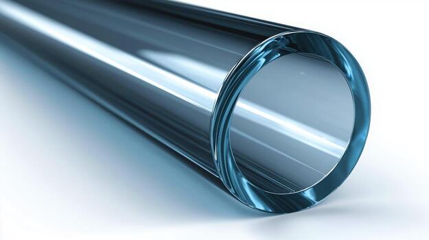 Frosted Glass Cylinder Minimal Design Element in 3D Rendering for Artistic Use photo