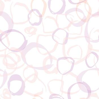 Seamless texture with drawn gentle bubbles. Pattern with bubble cirlce shape lines. Stylish gentle hand drawing white background vector