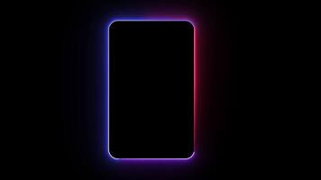 lysande neon fyrkant och rektangel ram.abstrakt skön neon ljus ram bakgrund. abstrakt neon ljus mobil form gräns ram video