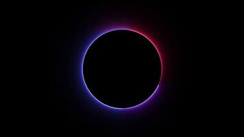 Glowing neon Circular frame.abstract beautiful neon light frame background. abstract neon light circular border frame video