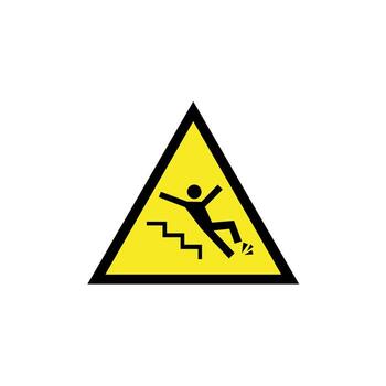 Steep stairs warning icon, suitable for warning design in certain places vector