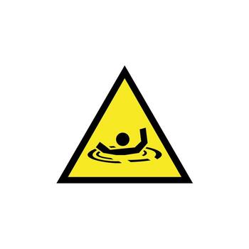 Warning icon for areas prone to drowning, suitable for warning designs in certain places vector