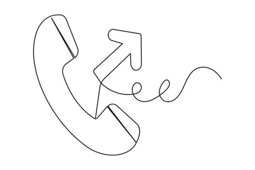 Minimal one line call icon simple continuous outline illustration vector