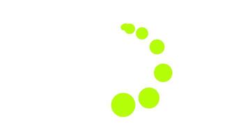 Expanding green bubbles circular rotation loading icon animation. Animated loader isolated on white transparent. Web design component 4K . Buffer, spinner, preloader. User interface element video
