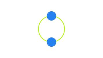 dual azul pontos rotativo em verde círculo linha Carregando ícone animação. animado carregador isolado em branco transparente. rede Projeto componente 4k . amortecedor, girador, pré-carregador. do utilizador interface elemento video