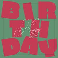 Typographic Square Greeting Card for Birthday template