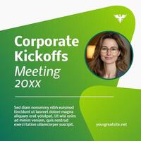 Green Corporate Kickoffs LinkedIn Post template
