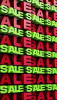3D Sale Text Pattern on alpha Loop video
