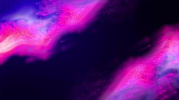 eterisk strömma av vibrerande lila och rosa energi vågor med gnistrande partiklar skapande en dynamisk abstrakt digital konst bakgrund video