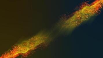 lichtgevend stroom abstract dynamisch deeltje stromen in tinten van goud en oranje video