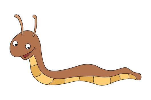 Worm smiling isolated on white background vector