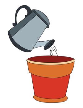 Soil Settles Into Empty Pot vector