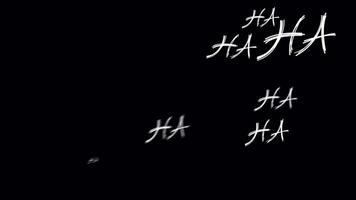 ha ha texto expressão animação em fundo. vôo texto expressão video