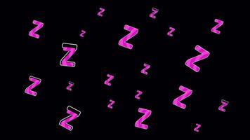 Sleeping Text Expression animation on background. Flying text bubble expression video