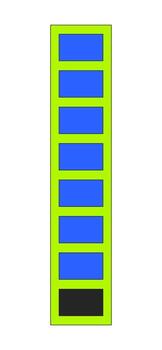 vertical indicador bar con segmentos 2d dibujos animados objeto. nivel estado. actuación seguimiento. ui componente. cargando bar. segmentario gráfico aislado elemento plano acortar Arte en blanco. Mancha ilustración vector