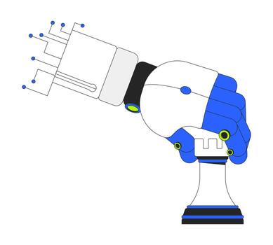 robótico mano agarre torre ajedrez pedazo ilustración. ai robot brazo participación pieza. máquina aprendiendo. Toma de decisiones lógica 2d dibujos animados imagen aislado en blanco. editable plano clipart vistoso vector
